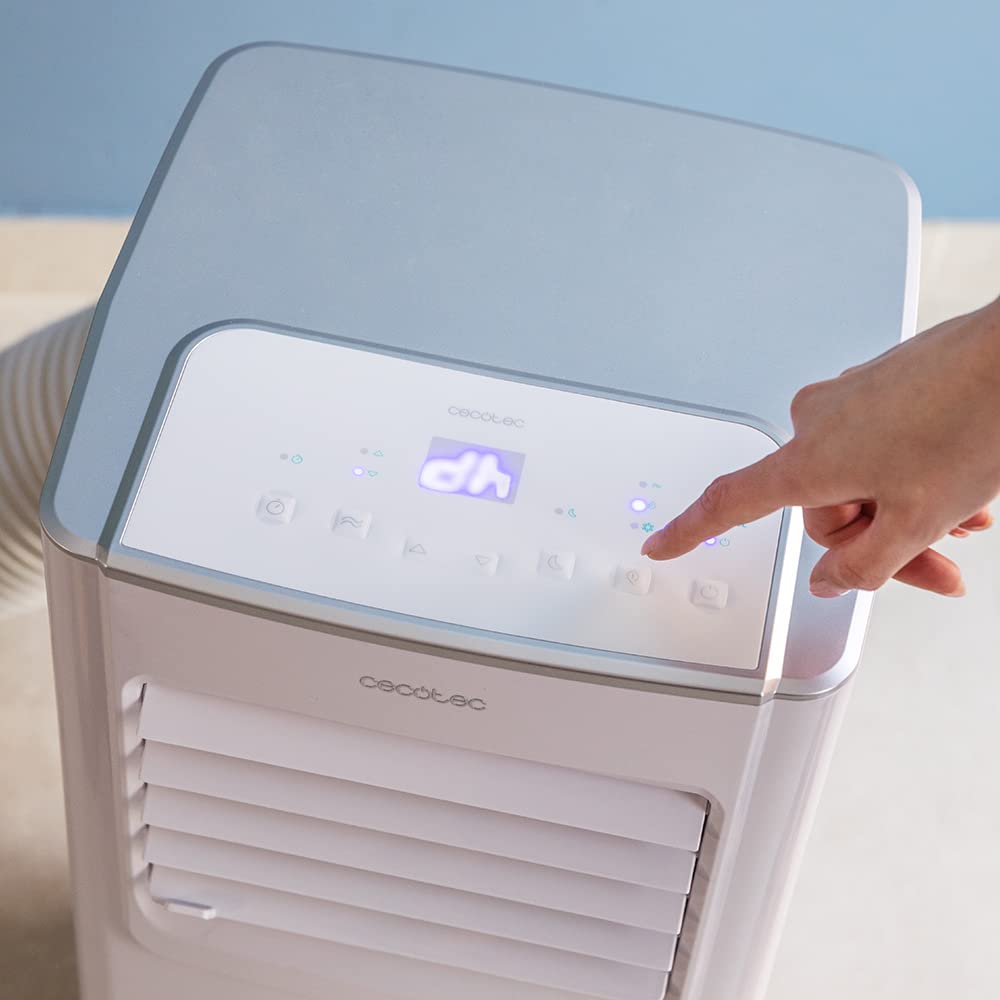 Cecotec Aire Acondicionado Portátil con Mando a Distancia ForceClima 7100, 7000 BTU, Bajo Consumo, Pantalla LED, 4 Modos, 2 Velocidades, Cobertura 15-20m²
