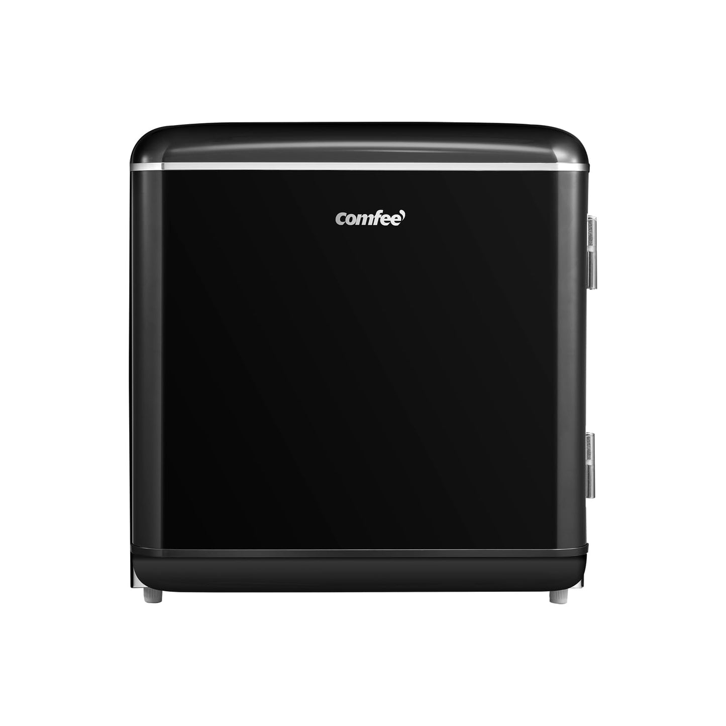 Comfee' RCD50BL2EURT(E) Mini Refrigerador de una sola puerta, 47L, Diseño Retro, con Compartimento Enfriador, Termostatos Ajustables, Bajo Ruido, Ideal para Hogar y Oficina, Negro
