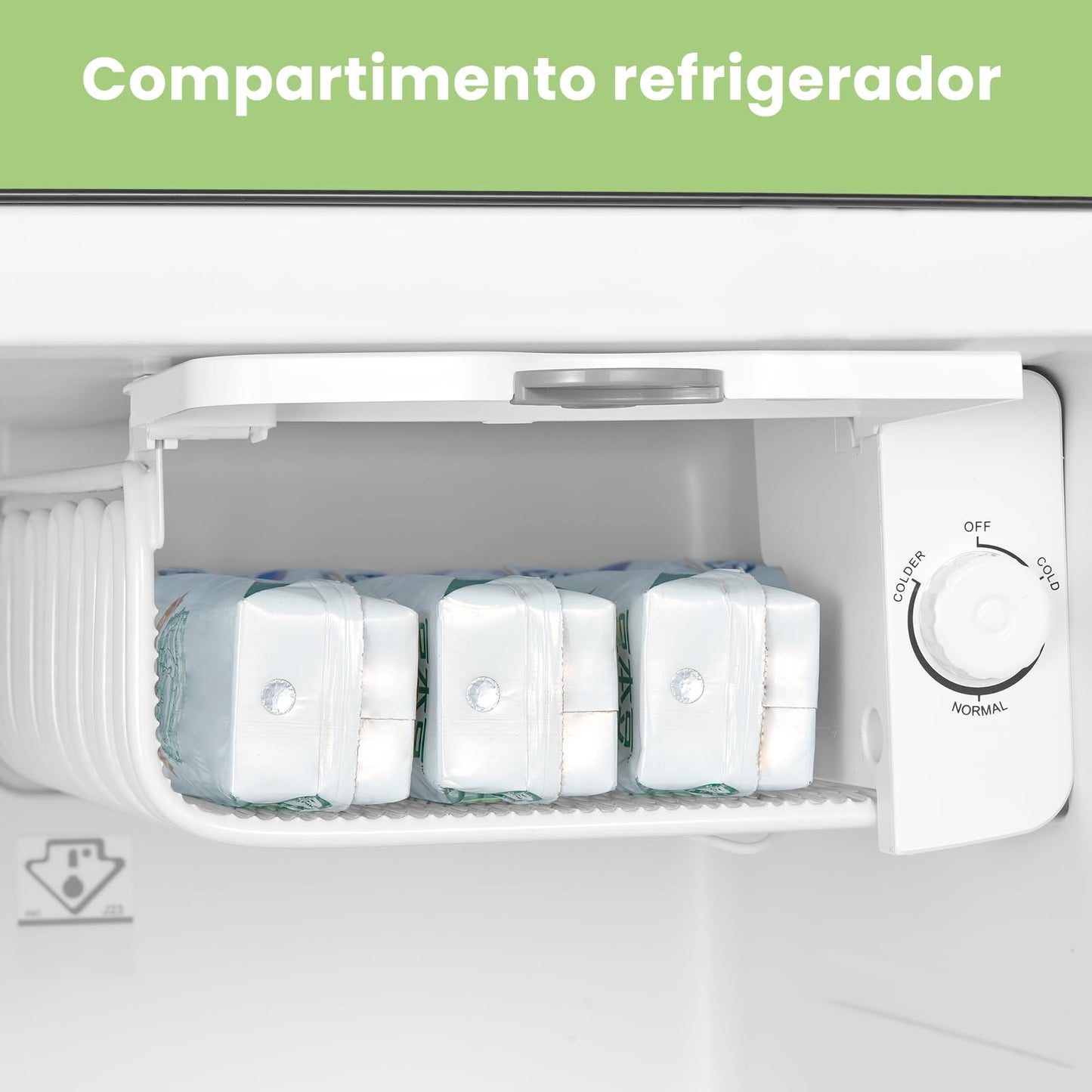Comfee' RCD50BL2EURT(E) Mini Refrigerador de una sola puerta, 47L, Diseño Retro, con Compartimento Enfriador, Termostatos Ajustables, Bajo Ruido, Ideal para Hogar y Oficina, Negro