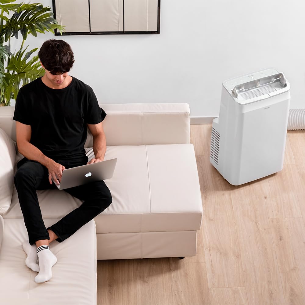 Cecotec Portable Air Conditioner with Remote and Heat Pump ForceClima 12600 Heating – 12,000 BTU, LED Display, 5 Modes, Dehumidifier, Coverage 26-28m²