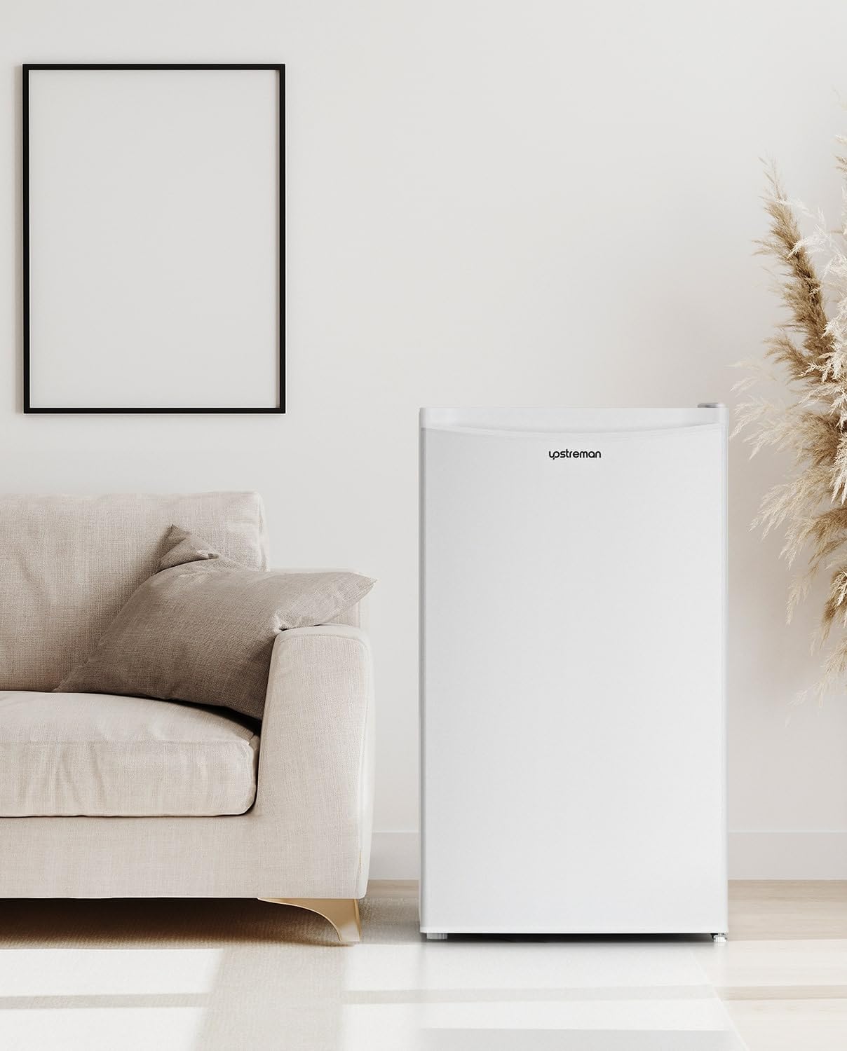 Mini Frigorífico Upstreman BR321 91L con Congelador – Silencioso, Bajo Consumo, Puerta Reversible, Blanco