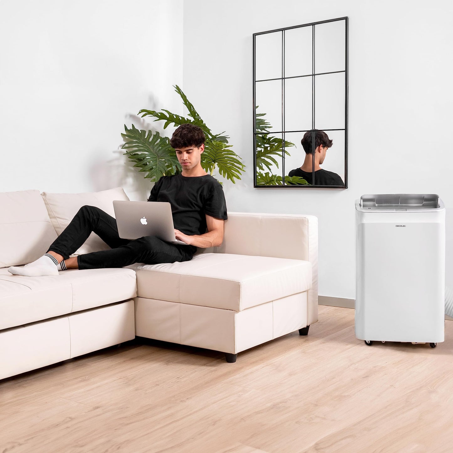 Cecotec Portable Air Conditioner with Remote and Heat Pump ForceClima 12600 Heating – 12,000 BTU, LED Display, 5 Modes, Dehumidifier, Coverage 26-28m²