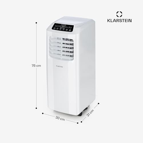 Klarstein Aire Acondicionado Portátil 3 en 1 – Silencioso y Eficiente, Enfriador de Aire con Modo Noche, Deshumidificador, Control por App, Bajo Consumo, Potencia 7,000 BTU, Ideal para Hogar y Oficina