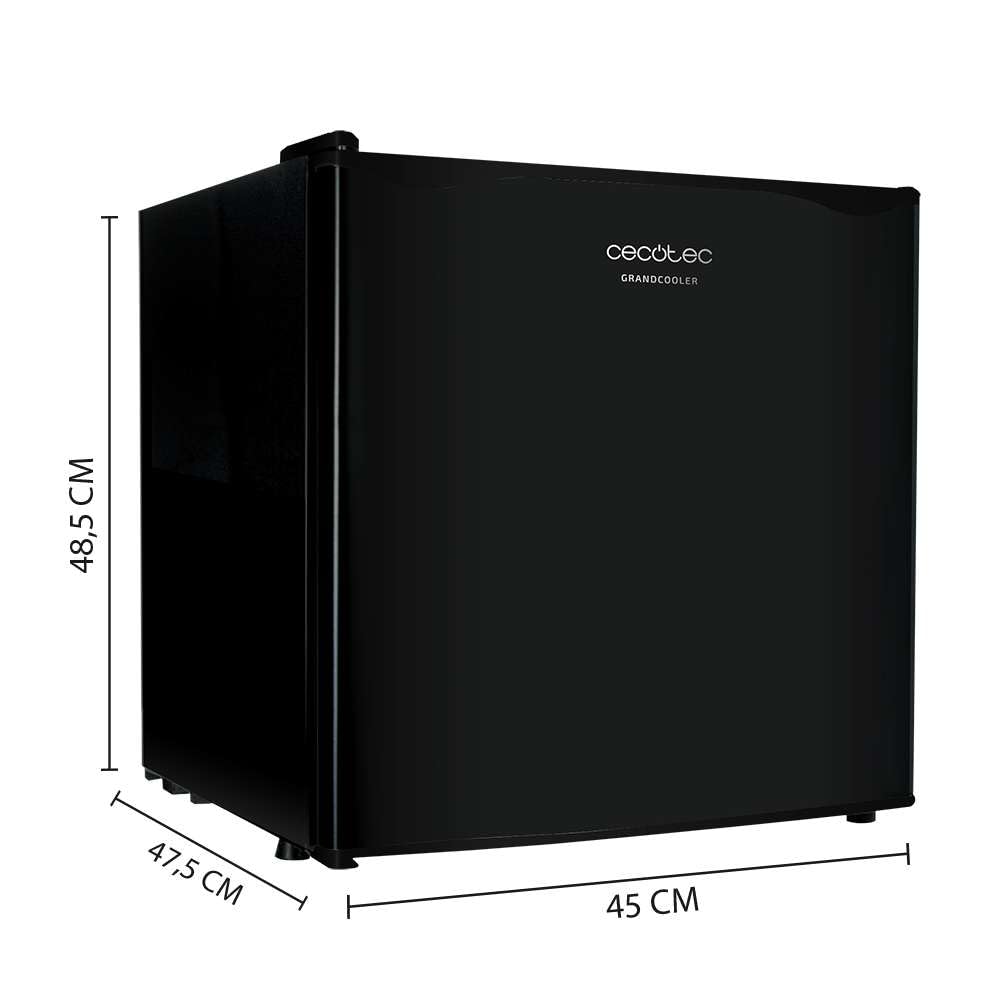 Minibar Cecotec GrandCooler 20000 Black 46L – Compresor Silencioso, Control Temperatura Regulable, Congelador, Puerta Reversible