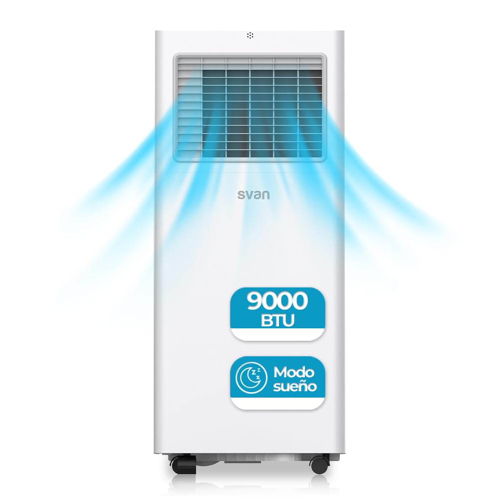 Svan Portable Air Conditioner 9000 BTU – Cooling Only, Touch LED Display, Timer, Remote Control, Window Installation Kit Included, Energy Class A