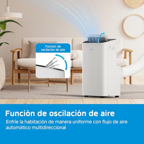 MIDEA Pingüino Portable Air Conditioner with Heating – 12,000 BTU / 3000 Cooling Capacity, Silent Operation, 3500W Heat Pump, 4 Modes, Includes Window Kit and Remote Control