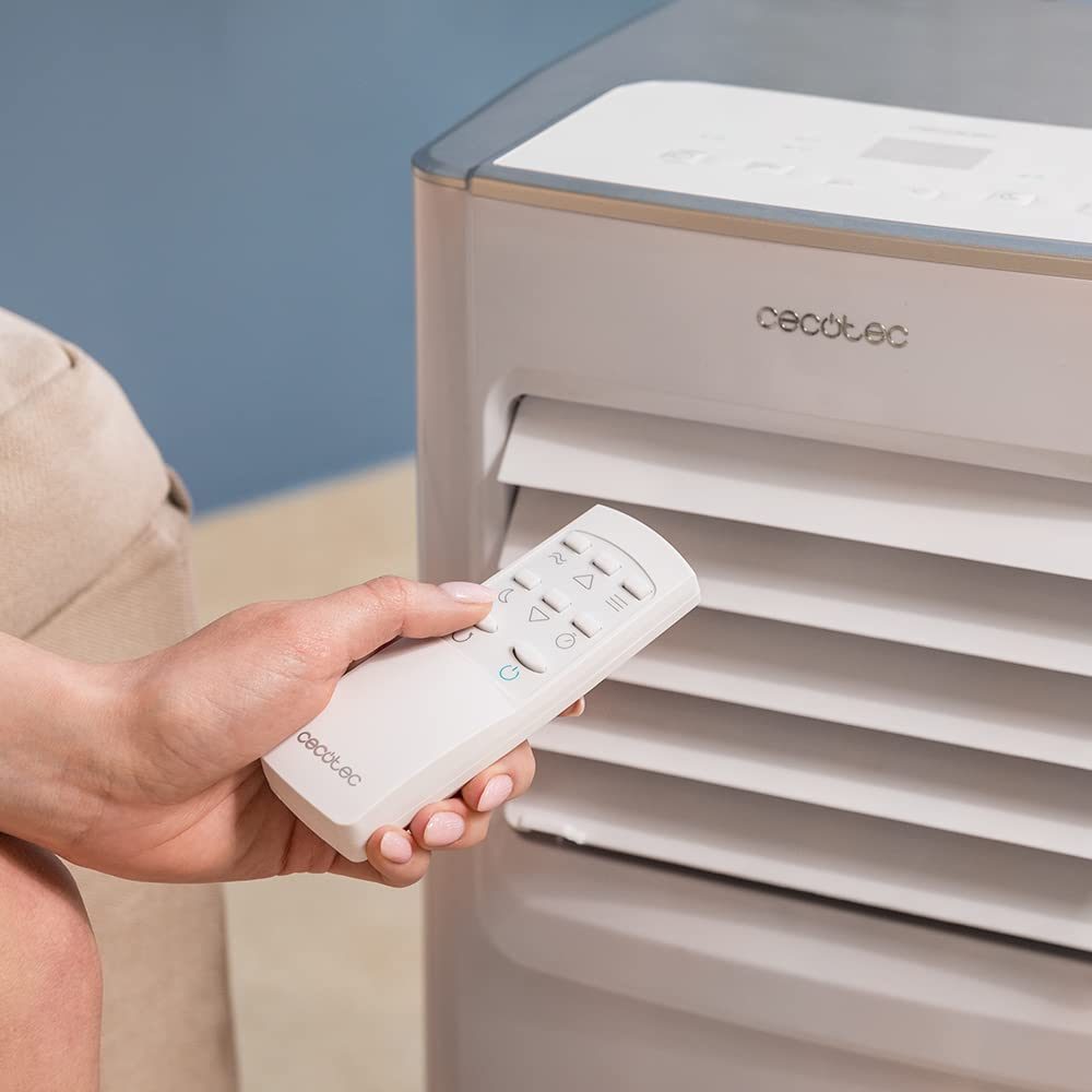 Cecotec Aire Acondicionado Portátil con Mando a Distancia ForceClima 7100, 7000 BTU, Bajo Consumo, Pantalla LED, 4 Modos, 2 Velocidades, Cobertura 15-20m²