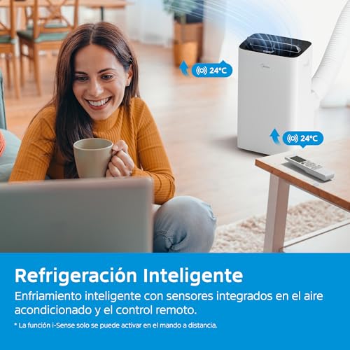 MIDEA Pingüino Portable Air Conditioner with Heating – 12,000 BTU / 3000 Cooling Capacity, Silent Operation, 3500W Heat Pump, 4 Modes, Includes Window Kit and Remote Control