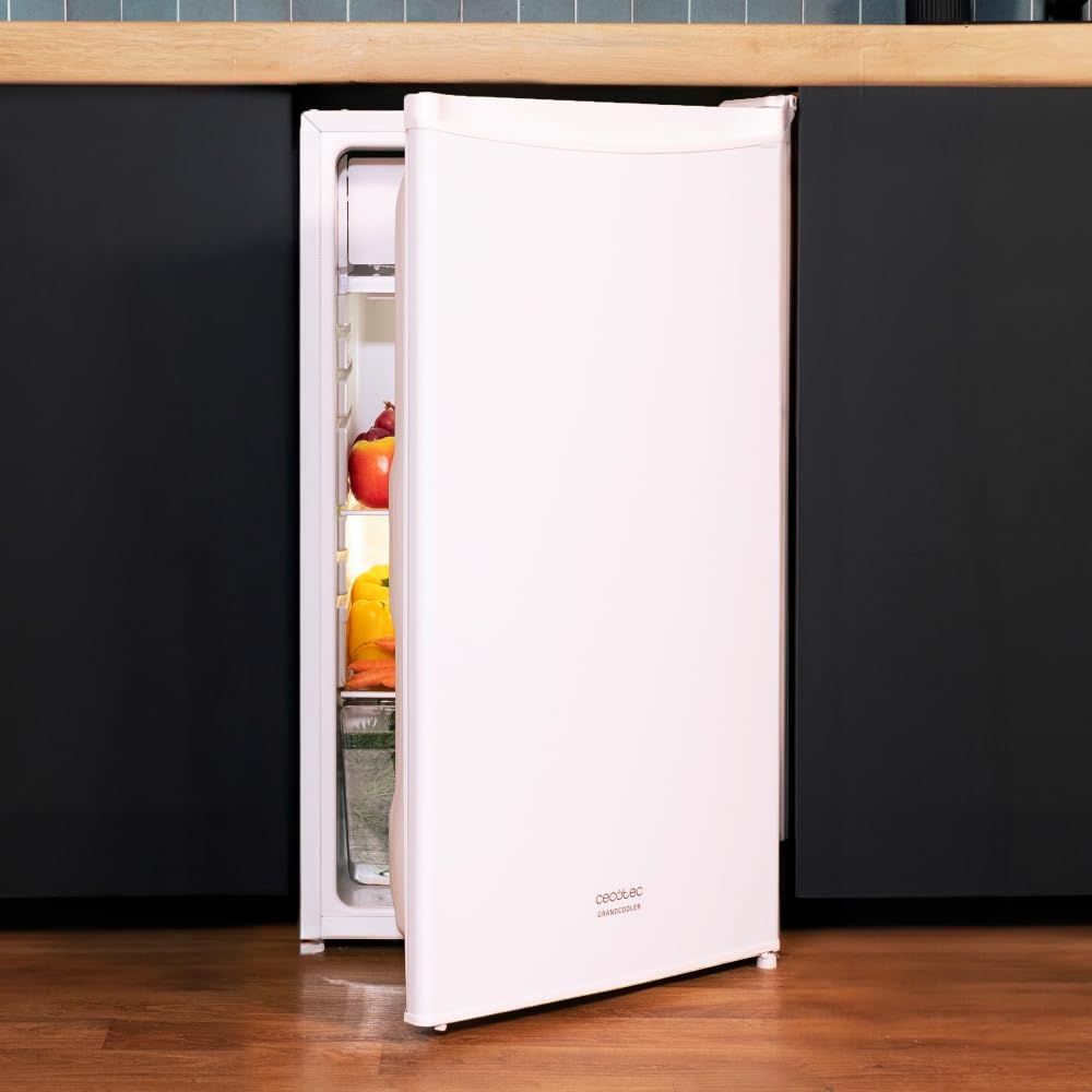 Mini Frigorífico Cecotec 90L – Bolero CoolMarket TT 90, Bajo Consumo, Temperatura Regulable, Puerta Reversible – Blanco