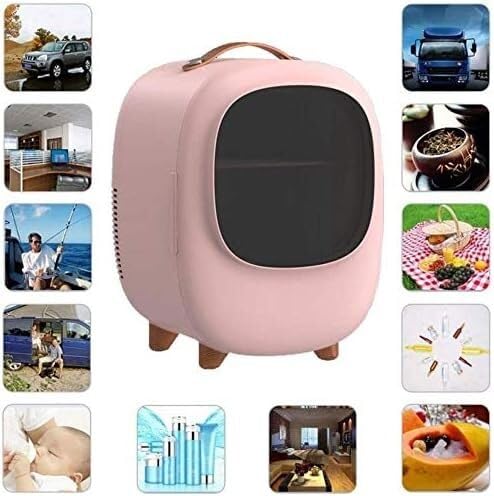 Mini Refrigerador Eléctrico Portátil JvFbjLF 8L – Enfría y Calienta – Ideal para Cosméticos, Bebidas, Cuidado Facial y Uso en el Coche o en Casa