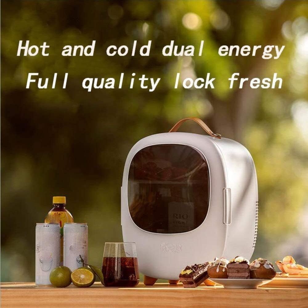 Mini Refrigerador Eléctrico Portátil JvFbjLF 8L – Enfría y Calienta – Ideal para Cosméticos, Bebidas, Cuidado Facial y Uso en el Coche o en Casa