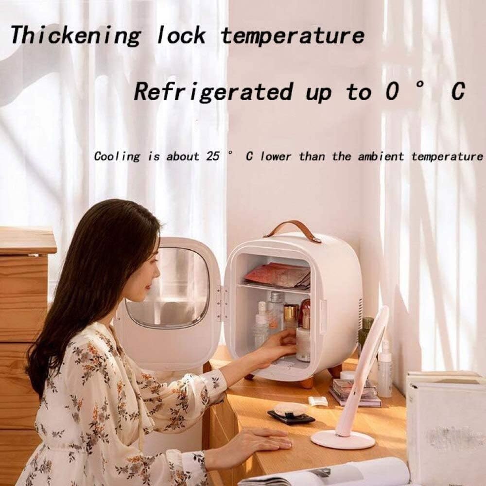 Mini Refrigerador Eléctrico Portátil JvFbjLF 8L – Enfría y Calienta – Ideal para Cosméticos, Bebidas, Cuidado Facial y Uso en el Coche o en Casa