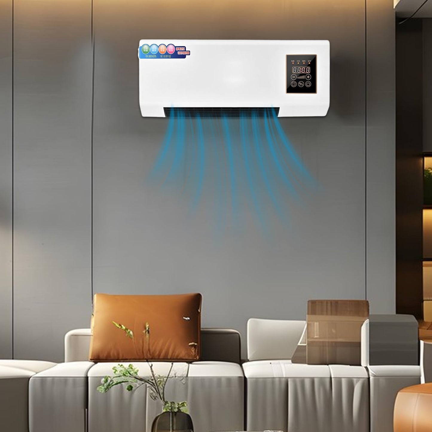 Aire Acondicionado Split - Equipo Compacto De Climatización,Con Velocidades De Ajustables Mando A Distancia Frío Calor Para Sala De Estar Baño Oficina