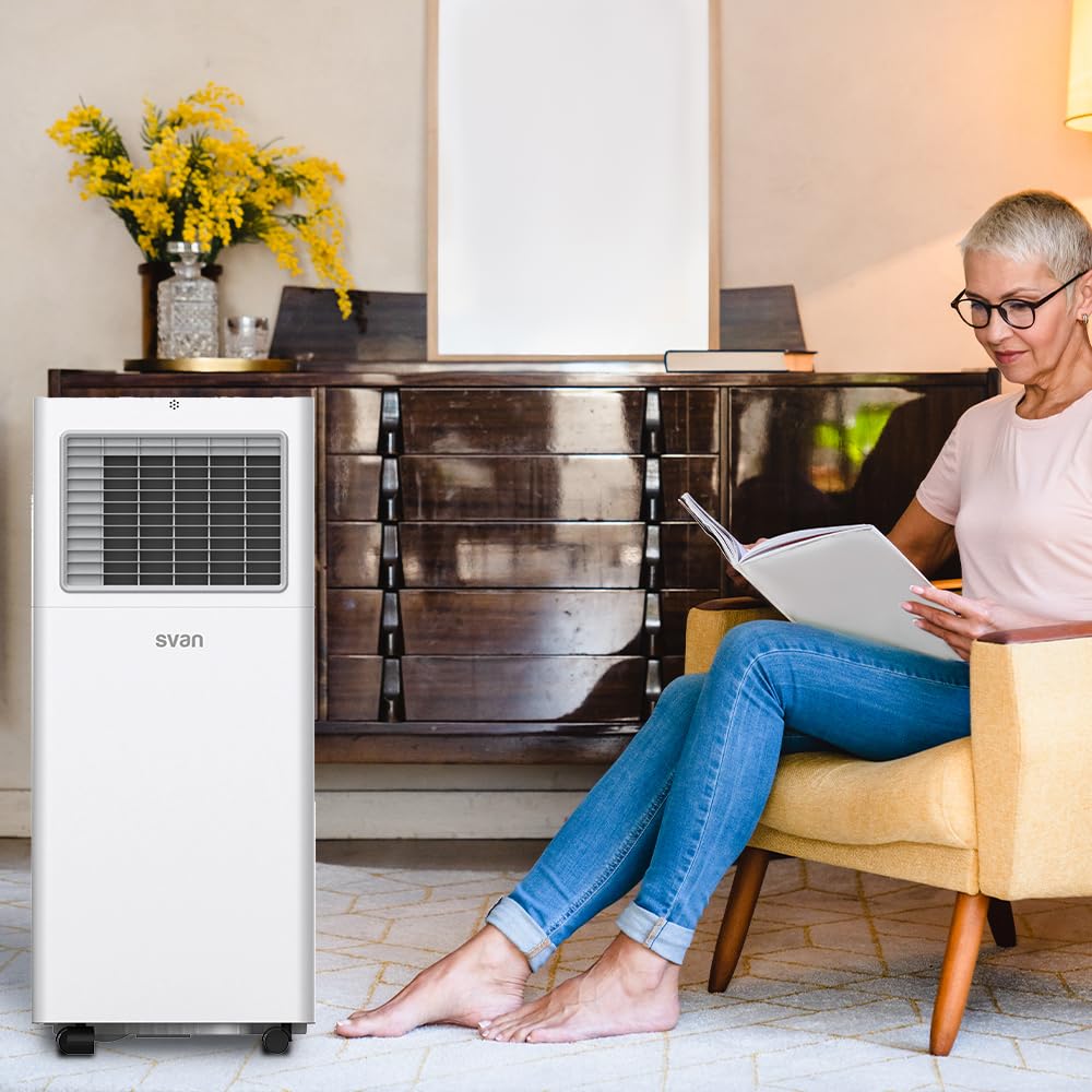 Svan Portable Air Conditioner 9000 BTU – Cooling Only, Touch LED Display, Timer, Remote Control, Window Installation Kit Included, Energy Class A
