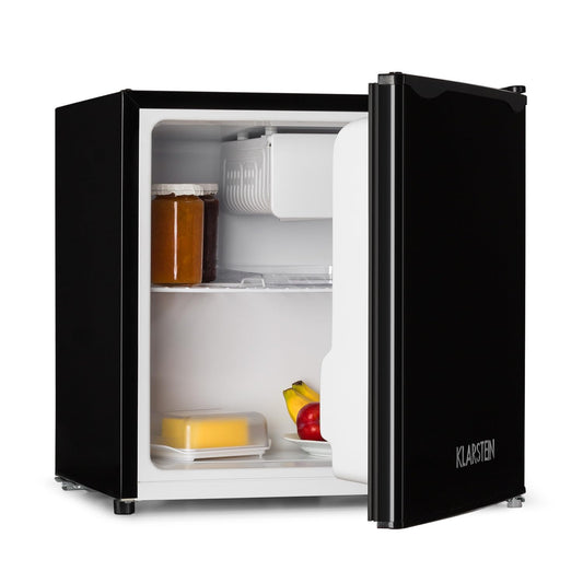 Klarstein Mini Nevera Portátil 46L – Refrigerador Silencioso con Control de Temperatura 0-10°C, Iluminación LED y Compartimento para Hielos – Ideal para Hogar, Oficina y Caravanas
