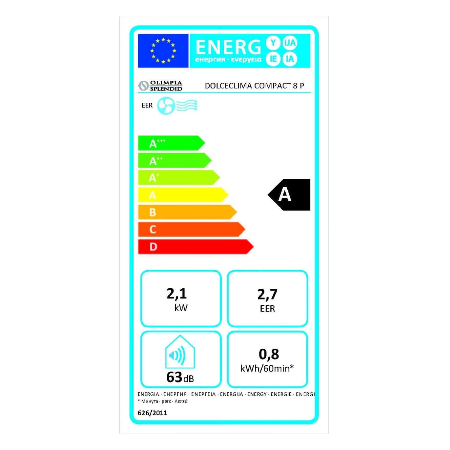 Ariston, Mobis 9 - Pinguino Aire Acondicionado Portátil Silencioso con Temporizador y Mando a Distancia, Climatizador 24x69x2.5 Blanco, Fabricado para Instalación en España, Eficiencia A Rango(A+++/D)