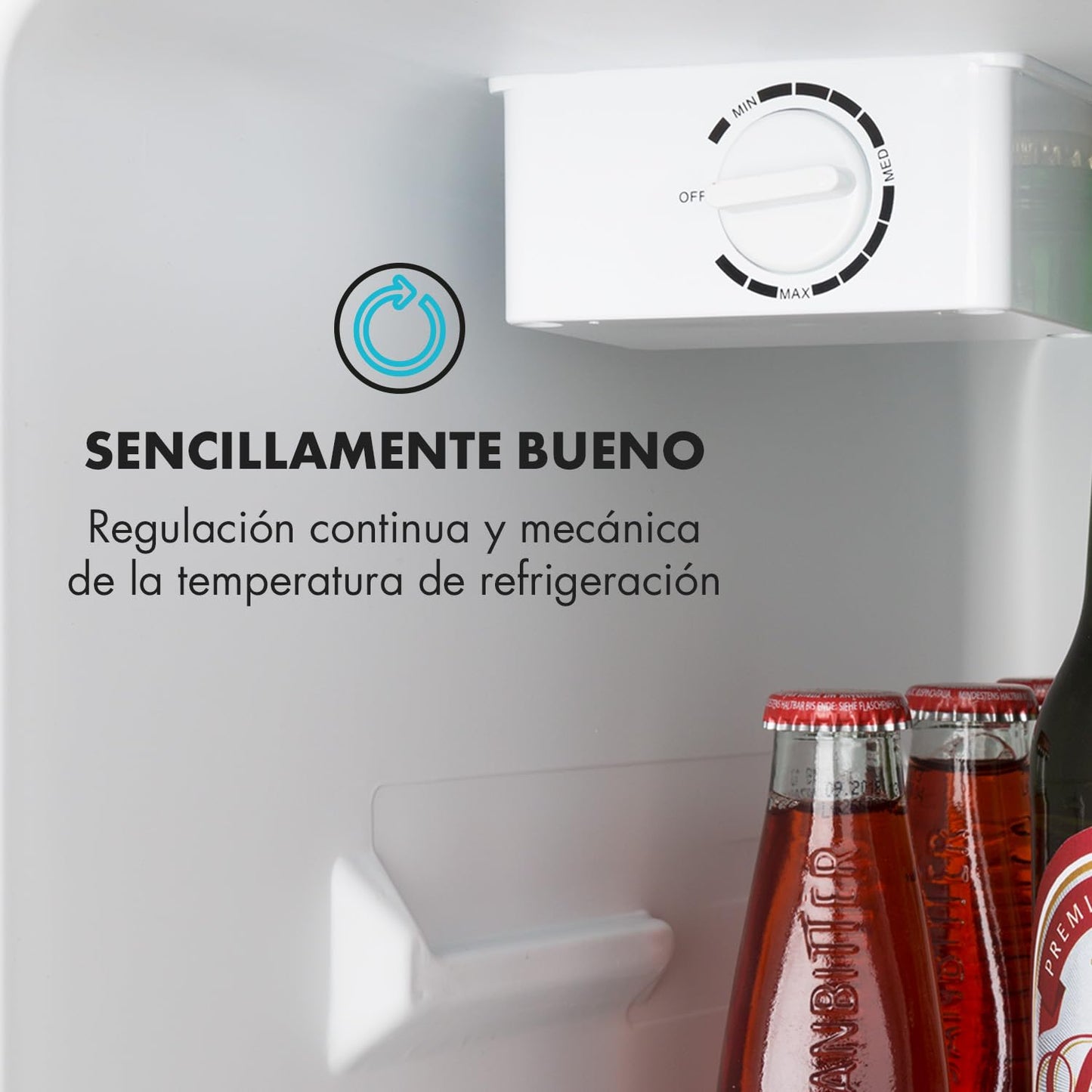 Klarstein Cool Kid – Mini Nevera Compacta de 66L con Congelador 4L, Bajo Consumo Clase E, Refrigerador Silencioso 42 dB, Acero Inoxidable Plateado