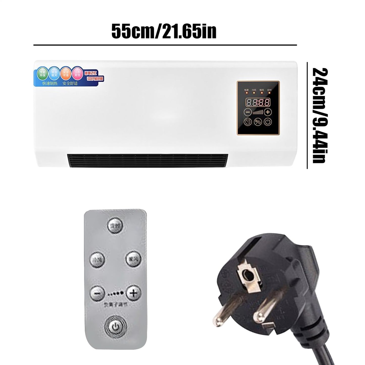 Aire Acondicionado Split - Equipo Compacto De Climatización,Con Velocidades De Ajustables Mando A Distancia Frío Calor Para Sala De Estar Baño Oficina