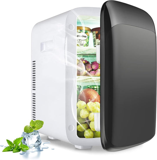 Mini Nevera Portátil GOPLUS 15L con Función Calor/Frío, Regulación Automática de Temperatura de -3 a 50 °C – Compacta y Silenciosa, Ideal para Oficina, Coche y Cosméticos – Color Negro