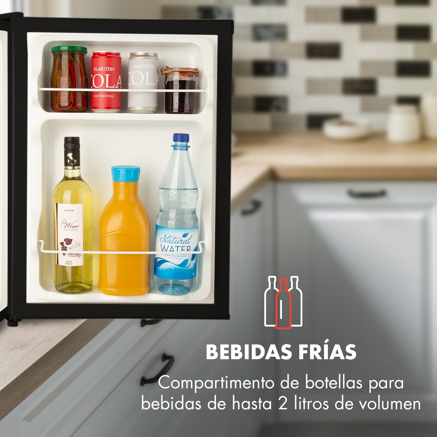 Mini Nevera Eléctrica Silenciosa 65L – Refrigerador Compacto de Bajo Consumo para Oficina, Dormitorio, Caravana o Cosméticos – Termostato Regulable 0–10 °C – Color Negro