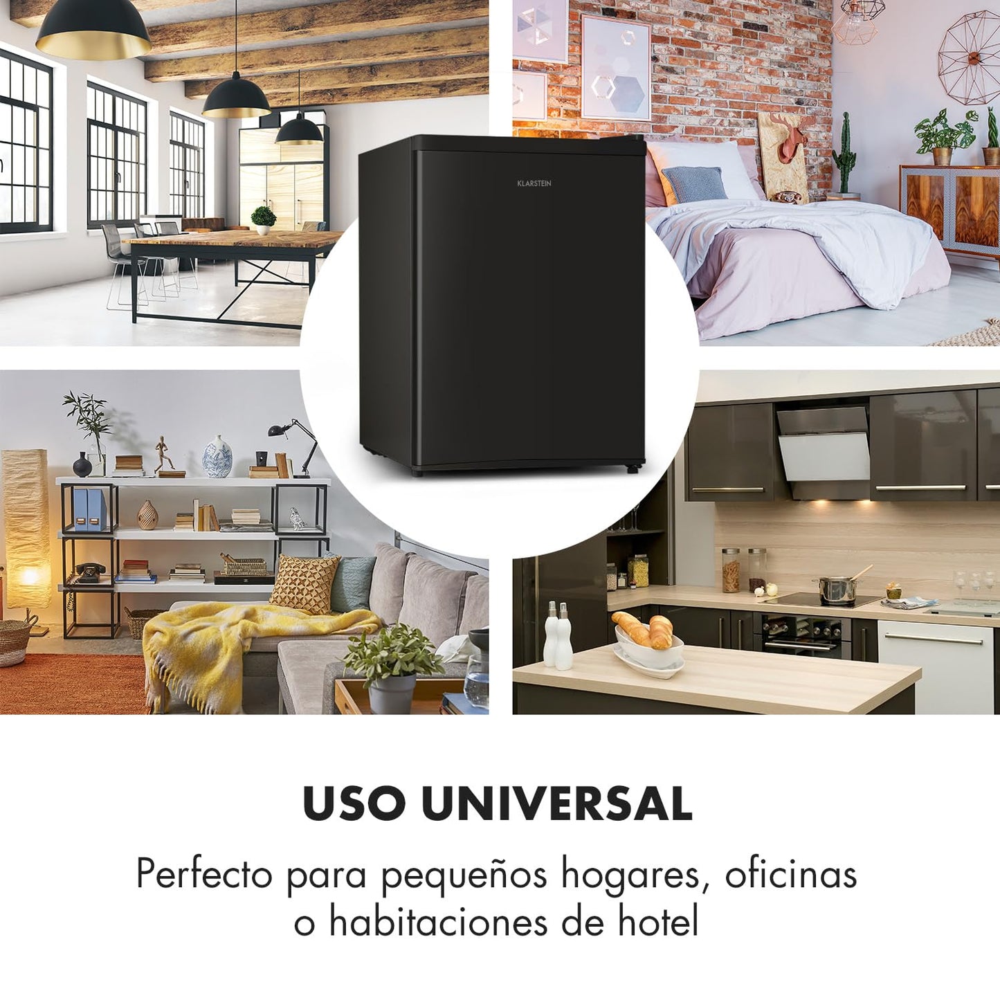 Mini Nevera Eléctrica Silenciosa 65L – Refrigerador Compacto de Bajo Consumo para Oficina, Dormitorio, Caravana o Cosméticos – Termostato Regulable 0–10 °C – Color Negro