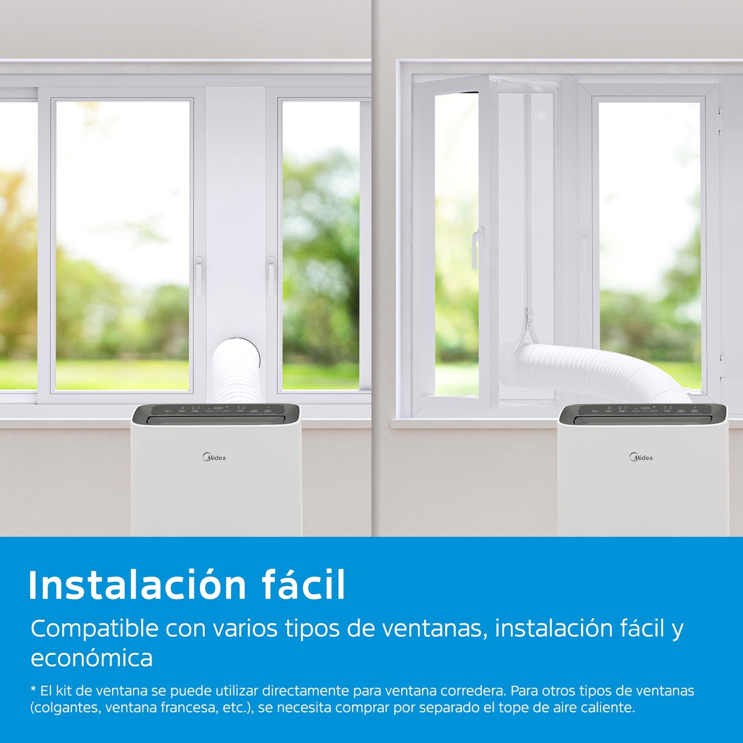 MIDEA Pingüino Portable Air Conditioner with Heating – 12,000 BTU / 3000 Cooling Capacity, Silent Operation, 3500W Heat Pump, 4 Modes, Includes Window Kit and Remote Control