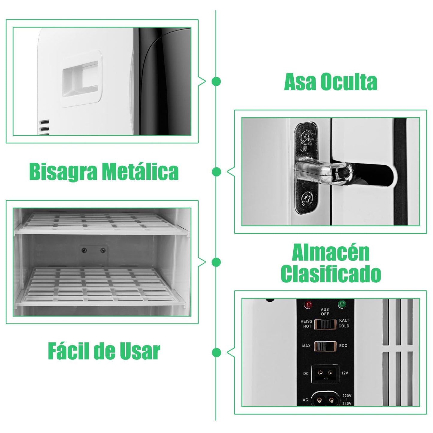 Mini Nevera Portátil GOPLUS 15L con Función Calor/Frío, Regulación Automática de Temperatura de -3 a 50 °C – Compacta y Silenciosa, Ideal para Oficina, Coche y Cosméticos – Color Negro