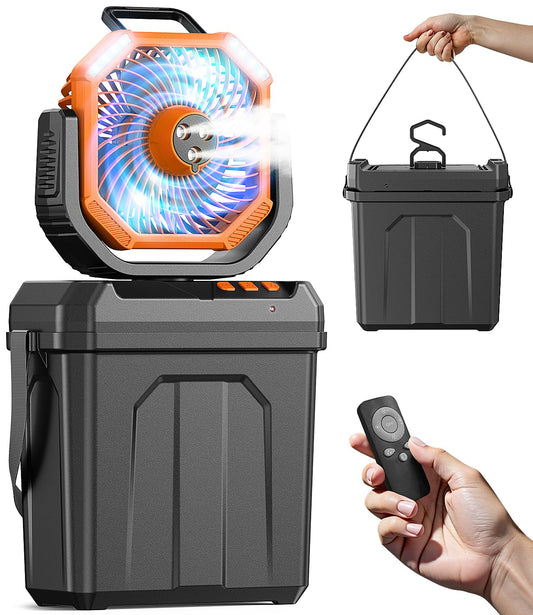 **Aire Acondicionado Portátil 5 en 1** – Enfriador de aire con tanque de agua de 6 L, batería recargable de 20.000 mAh vía USB, 4 velocidades de viento, oscilación automática y funcionamiento silencioso. Ideal para uso interior y exterior.