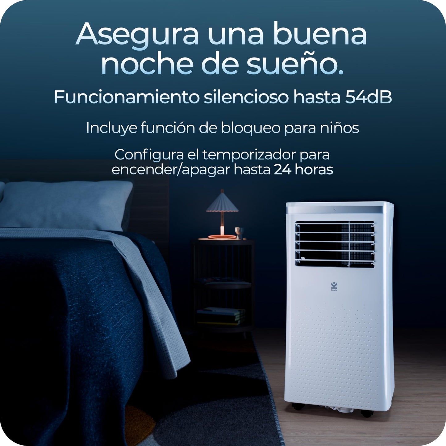 Avalla S-290 Aire Acondicionado Portátil 3 en 1 - 10,000 BTU con Deshumidificador y Ventilador Integrado