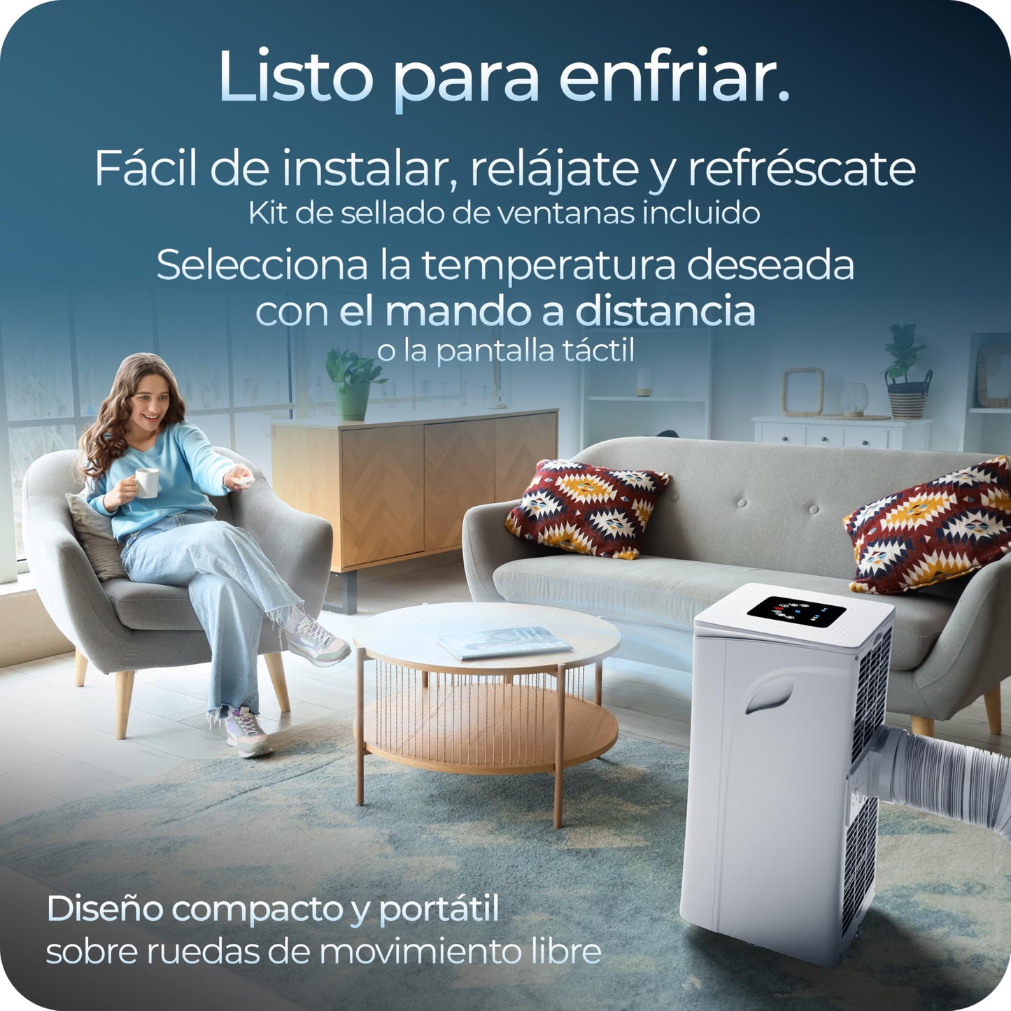 Avalla S-290 Aire Acondicionado Portátil 3 en 1 - 10,000 BTU con Deshumidificador y Ventilador Integrado
