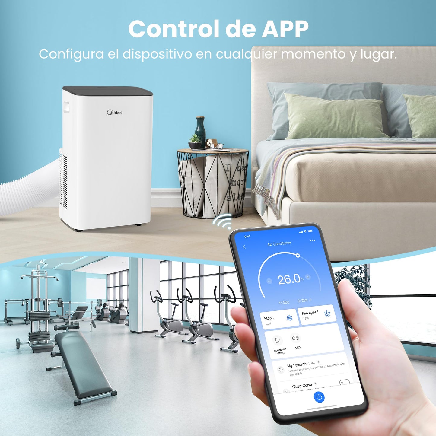 MIDEA Pingüino Portable Air Conditioner with Heating – 12,000 BTU / 3000 Cooling Capacity, Silent Operation, 3500W Heat Pump, 4 Modes, Includes Window Kit and Remote Control